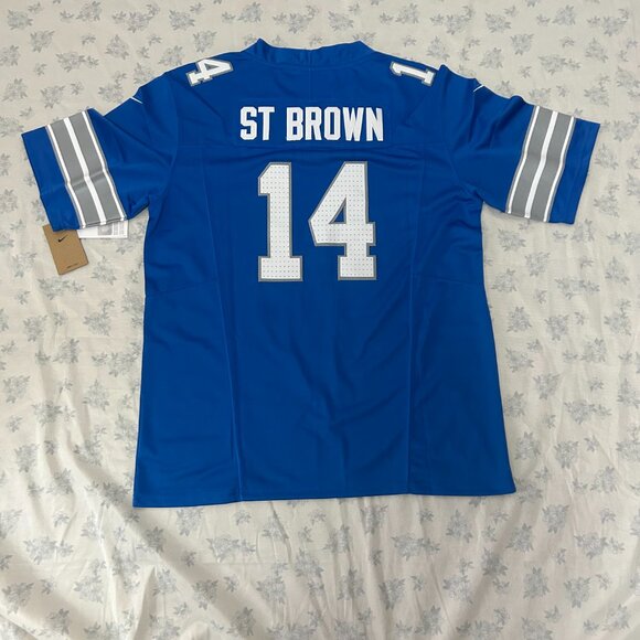 NFL Amon Rasan ST Brown Detroit Lions Nike Dri Fit #14 Jersey - Picture 3 of 7